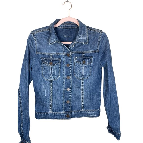 Kut From‎ the Kloth Amelia Blue Denim Jean Jacket, Women Sz Small Med Wash - Picture 3 of 12